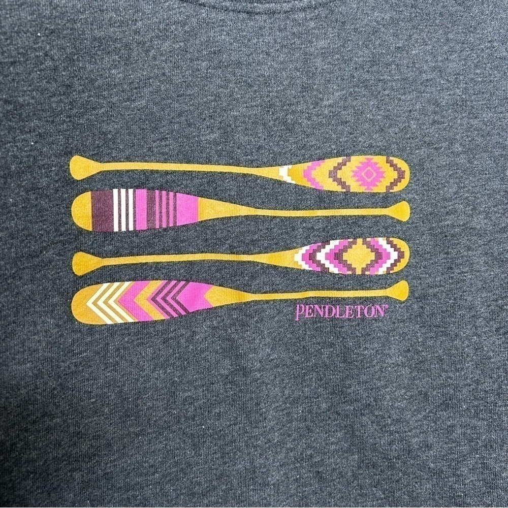 Pendleton Oars Canoe Paddle Crewneck Sweatshirt Gray Size Medium - Picture 3 of 3